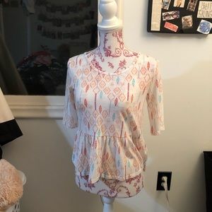 Tribal print peplum shirt